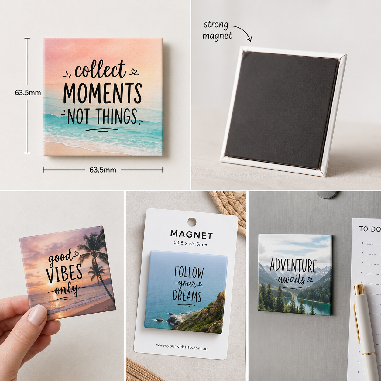 Premium 6.35 × 6.35 cm Photo Magnets